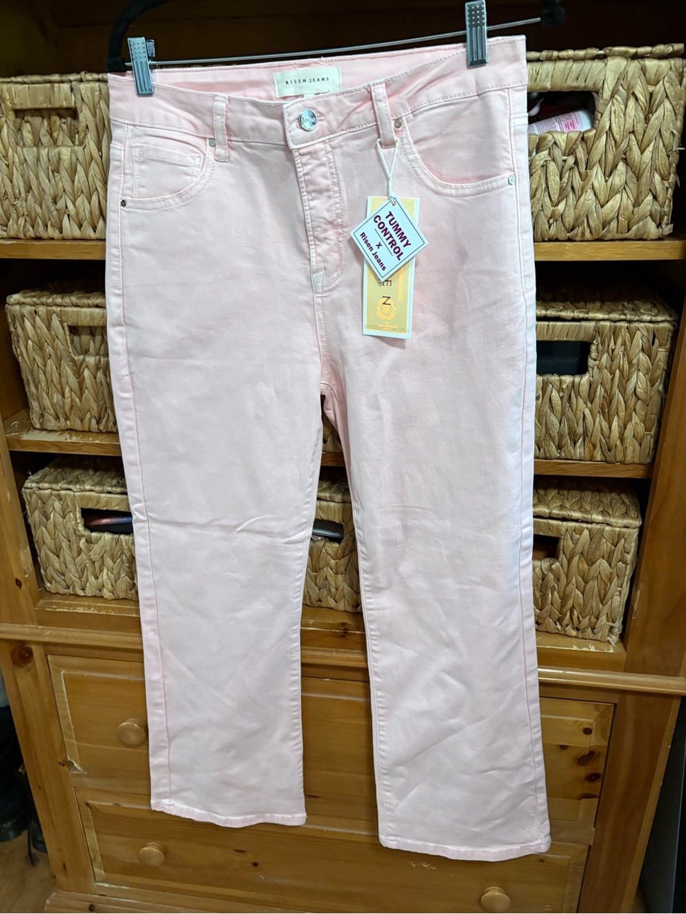 Risen Los Angeles Women’s Light Pink Jeans with Tummy Control